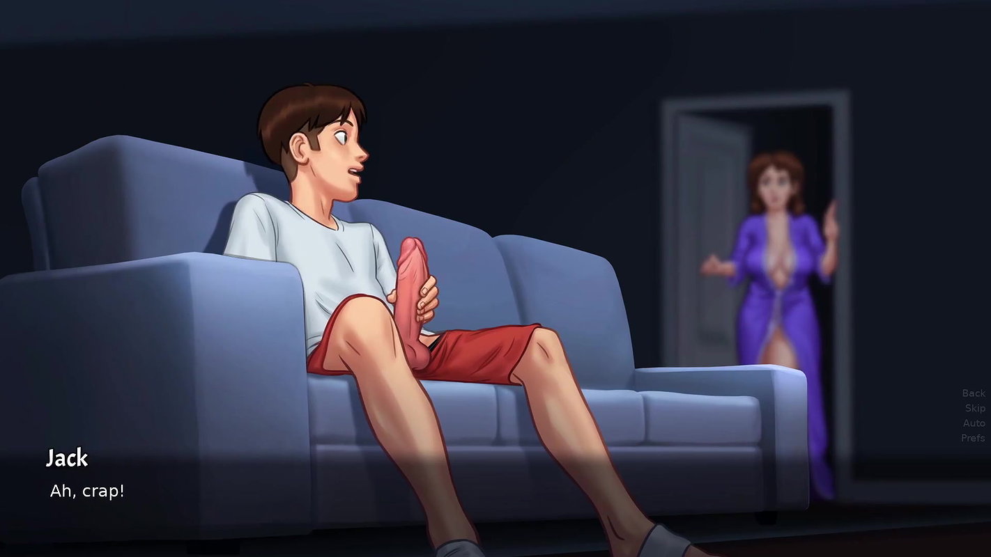 Stepmom flaunt her pussy to his Stepson while watching porn(Summertime Saga)