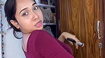 bengali lady sexy deep navel in maroon blouse 2