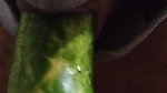 Busty bitch playing with herself and fucking herself with a cucumber