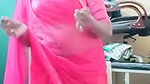 Swathi naidu in pink saree getting ready