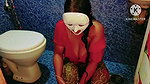 Desi Horny Girl Bathing in a Seductive Way with Saree and Red Blouse – Must See Full Video