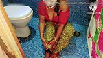 Desi Horny Girl Bathing in a Seductive Way with Saree and Red Blouse – Must See Full Video