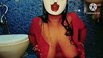 Desi Horny Girl Bathing in a Seductive Way with Saree and Red Blouse – Must See Full Video