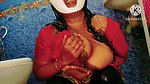 Desi Horny Girl Bathing in a Seductive Way with Saree and Red Blouse – Must See Full Video