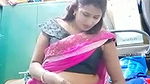 Swathi naidu saree by showing boobs,body parts and getting ready for shoot part-1