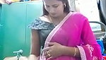 Swathi naidu saree by showing boobs,body parts and getting ready for shoot part-1