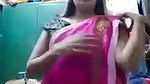 Swathi naidu saree by showing boobs,body parts and getting ready for shoot part-1