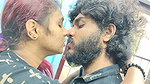 Hot lip lock with tongue kiss