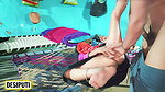 Lying on the cot and hitting sister-in-law’s ass, there was a lot of pain in sister-in-law’s desi style