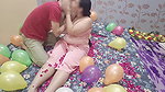 My College Girlfriend Gave Me a Hot Birthday Night Stand Surprise – Passionate Sex with Rose Petals & Balloons, Real Homemade