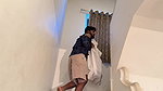 The beggar saw an open house, went inside, saw Aksha taking a bath and had sex with her