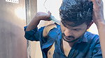 The beggar saw an open house, went inside, saw Aksha taking a bath and had sex with her