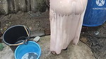 Anita yadav bathing outside with hot boobs